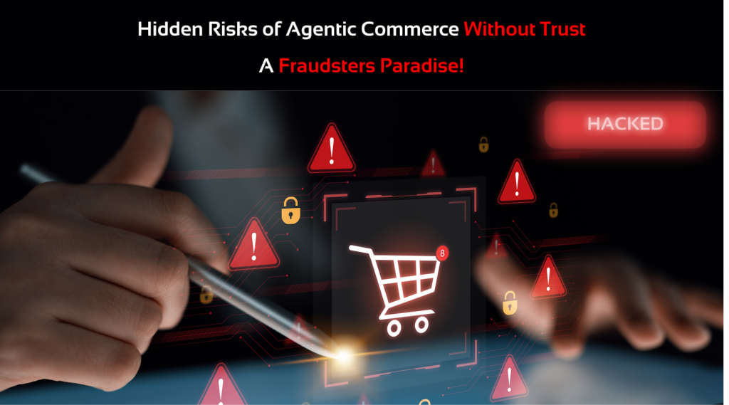 Ecommerce security warning with hacked shopping cart graphic