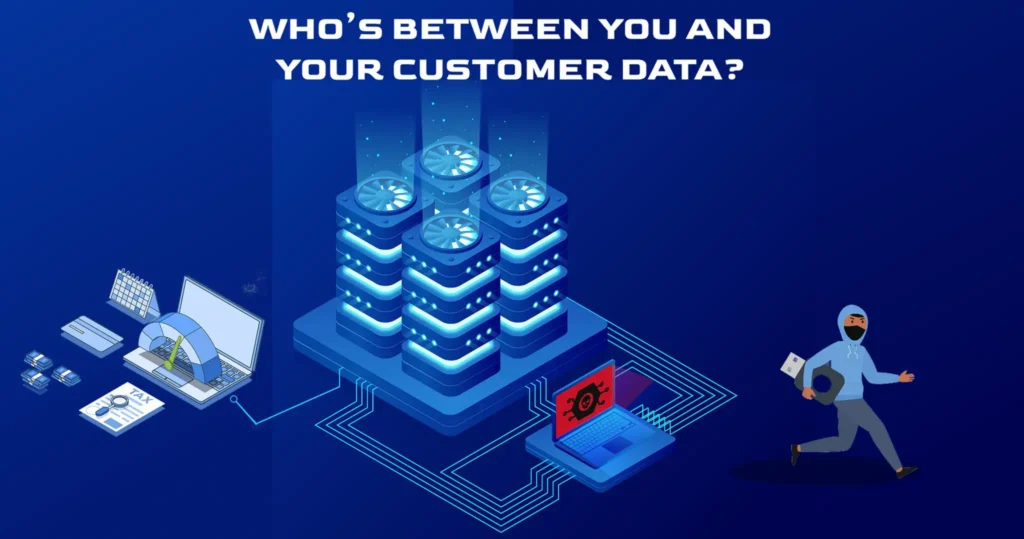 Data servers connected with hacker stealing customer information