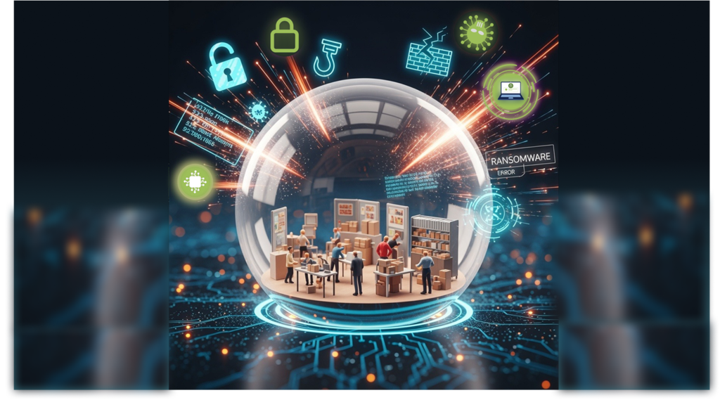 Digital supply chain protected inside cybersecurity shield
